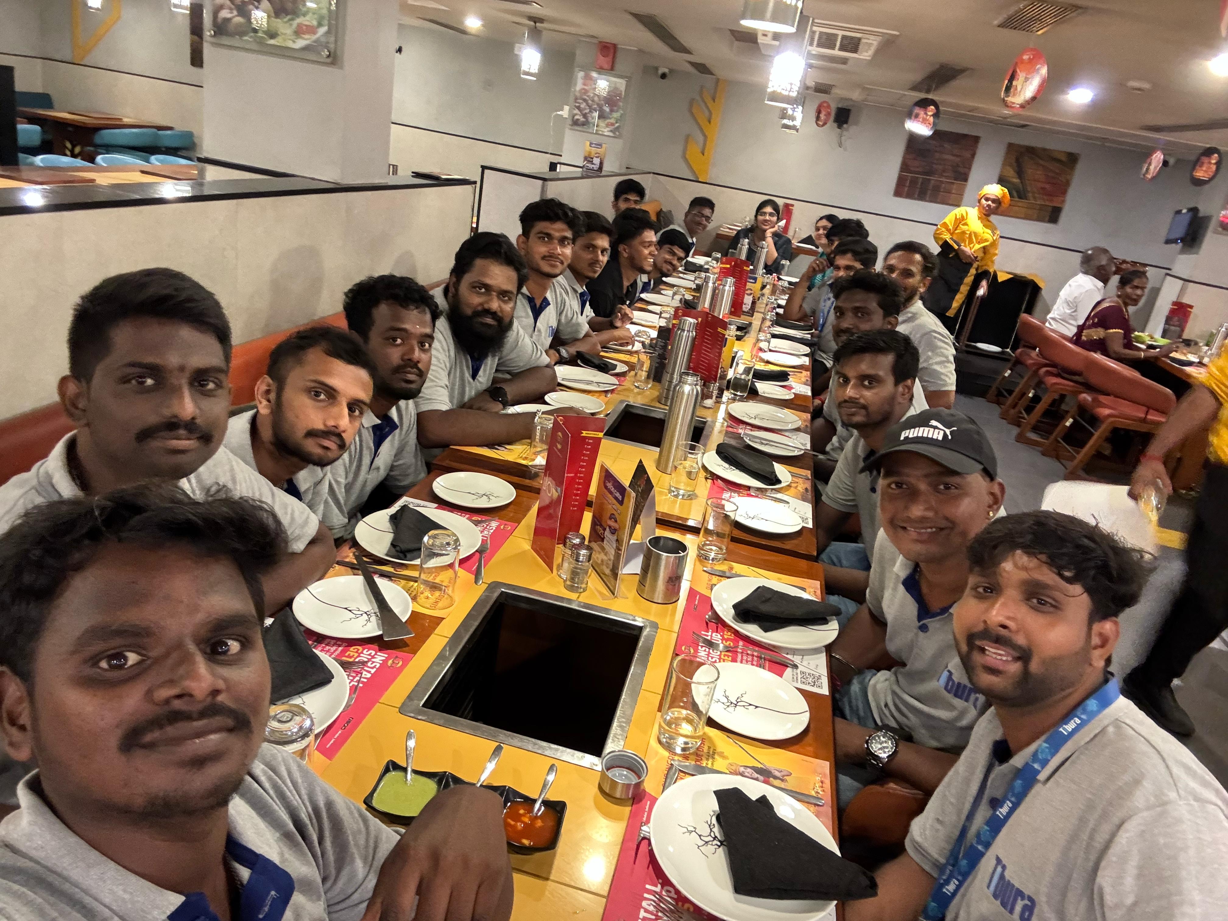 Team enjoying a lunch outing together